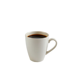 White Coffee Cup with Black Coffee against Transparent Background