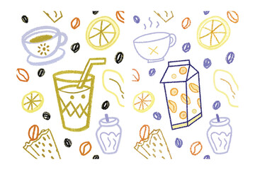 Refreshing Beverage Assortment: An artistic representation of culinary delights, showcasing a delightful arrangement of refreshing beverages.