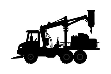 Minimalist outline of a vintage car with two wheels