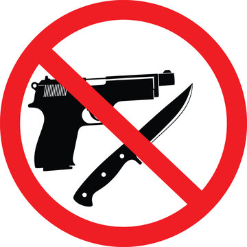 No Guns Or Knives Allowed Symbol With Crossed Weapons no guns allowed no knives allowed