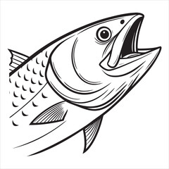 Fototapeta premium fish-head--vector-