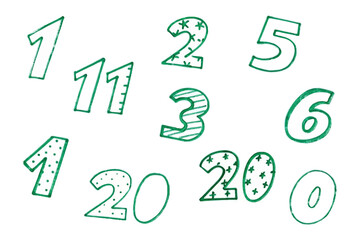  Whimsical Numbers: A delightful collection of hand-drawn numbers, each playfully decorated, dancing across the visual canvas.