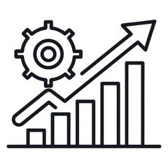 Productivity performance icon representing growth and efficiency with a rising arrow