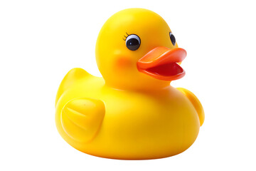 yellow rubber duck on white  - isolated on a white background PNG. GENERATIVE AI