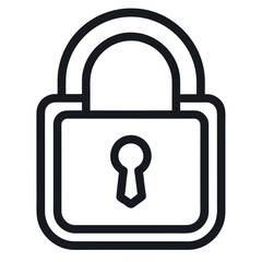 Simple secured lock icon for digital security and access