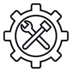 Simple line art icon of a wrench tool