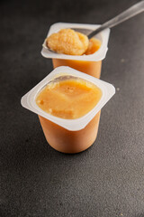 Apple puree natural product sweet dessert fresh delicious gourmet food background on the table rustic food top view copy space keto and paleo diet vegetarian and vegan food