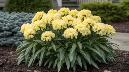 Stunning Pale Yellow Gaillardia Flowers Blooming in Garden
