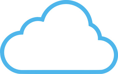 Obraz premium Blue outline of a cloud icon, minimalist symbol. Vector illustration