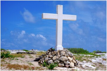 cross on the hill at beach