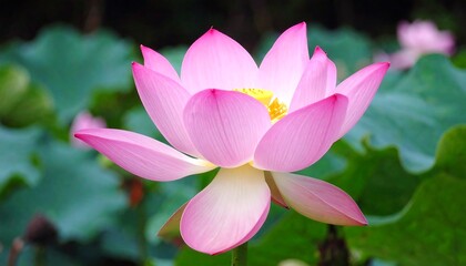 Fototapeta premium Beautiful pink lotus flower in natural setting