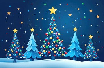 Obraz premium free area in winter glittering magic woods, blue seasonal landscape background 3D illustration