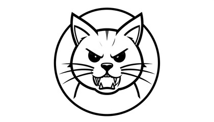 Angry cat cartoon head