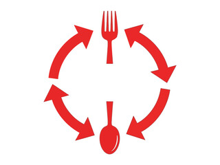 Recycling Cutlery Concept: A conceptual image symbolizing the cyclical process of food and utensils, offering a perspective on sustainable eating and environmental responsibility