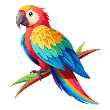 parrot on white background