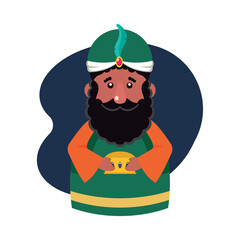 Middle eastern king turban. Vector