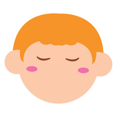 Peaceful baby face sleeping. Vector
