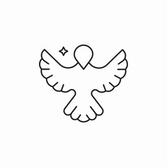 dove flight icon sign vector