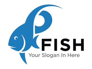 Blue Fish Logo: A clean and stylized logo featuring a vibrant blue fish, a perfect symbol for businesses, aquatic products, or marine-themed services. The design is both eye-catching and versatile.