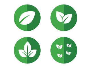 Eco-Friendly Leaves in Circular Frame: A harmonious arrangement of stylized green leaves in circular frames, epitomizing nature's tranquility.