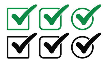 Collection of checkbox icon vector isolated on white background