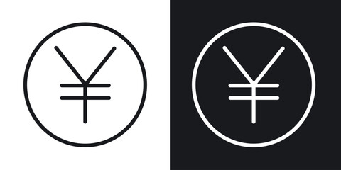 Yen icon for apps, websites and graphic projects.
