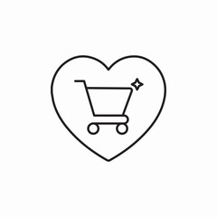 love shopping icon sign vector