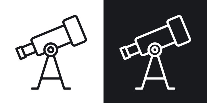 Telescope icon for apps, websites and graphic projects.