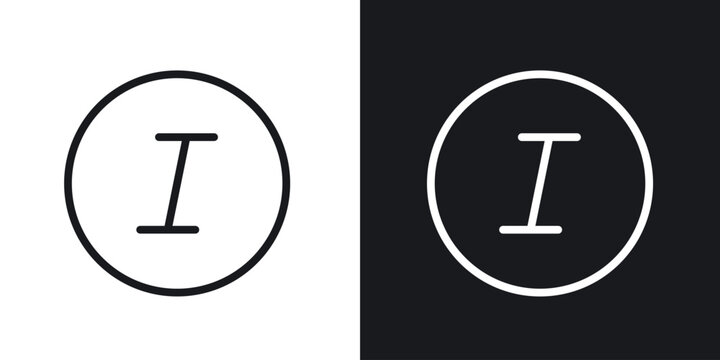 Italic button icon for apps, websites and graphic projects.