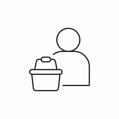 shopping basket user icon sign vector