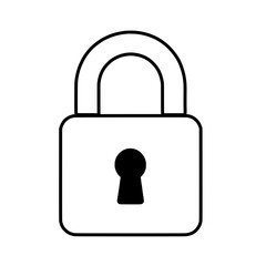 White closed lock, security password transparent background