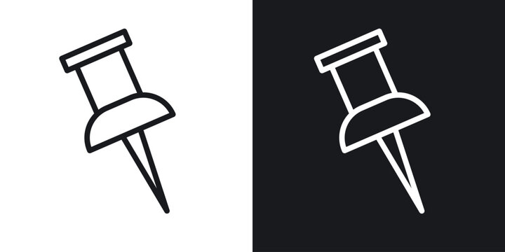 Push pin icon for apps, websites and graphic projects.