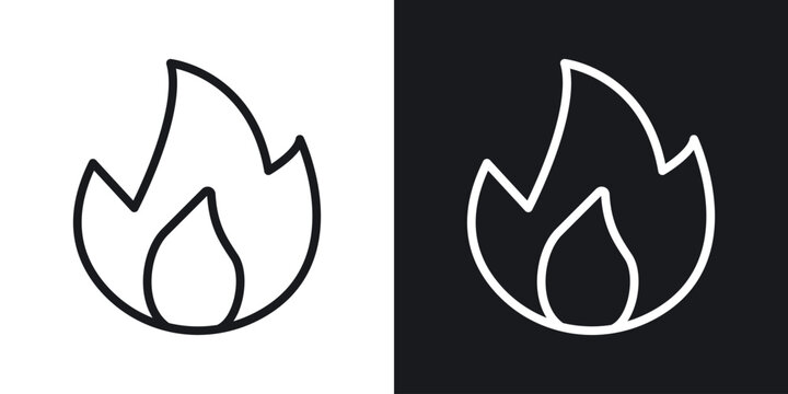 Fire icon for apps, websites and graphic projects.