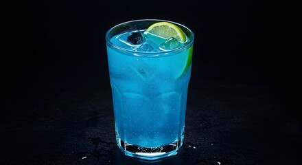 "C&oacute;ctel Blue Lagoon con Lima"