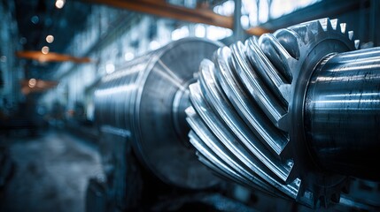 Close-up view of a complex metal gear system.