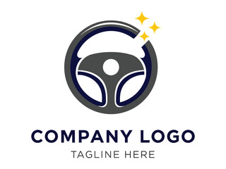 Steering Wheel Logo Design: A modern steering wheel logo design, perfect for automotive and transportation concepts, representing a smooth driving experience, innovation, and precision.