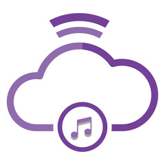 Purple cloud music streaming. Vector