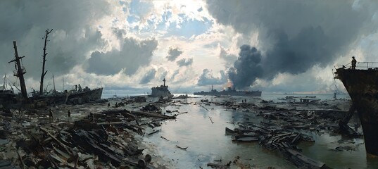 Serene coastal shoreline where turquoise waters meet soft sandy beach and distant horizon