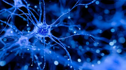 Detailed close-up view of a neuron network.