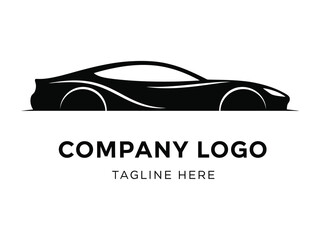 Elegant Car Logo: An artistic, minimalist emblem of a sleek black car silhouette, symbolizing speed, luxury, and innovation, with room for customization for your company's brand.