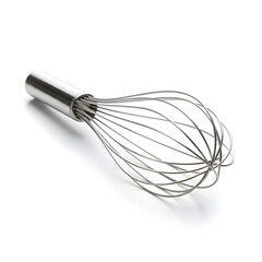Stainless steel baking whisk isolated on white background