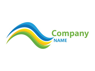 Abstract Logo Design: An elegant abstract logo, showcasing flowing, dynamic lines and a vibrant color palette of blue, yellow, and green, perfect for conveying a sense of innovation and growth. 