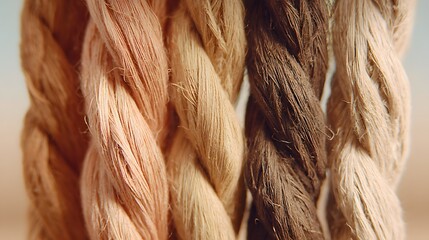 Fototapeta premium Close-up view of natural colored threads intertwined.