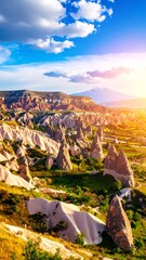 Cappadocia landscape at sunrise