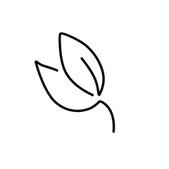 Simple line drawing of leaves