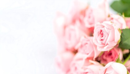 Delicate pink roses on a light background
