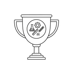 Celebrate STEM achievements with this trophy icon, ideal for school events, science fairs, and educational outreach highlighting science, technology, engineering, and mathematics successes