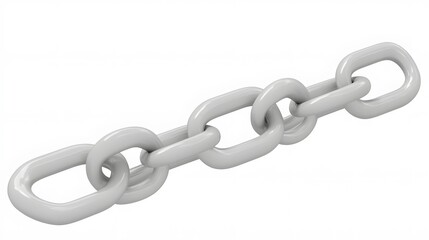 Obraz premium 3D Render of Sleek Gray Chain Links Interconnected
