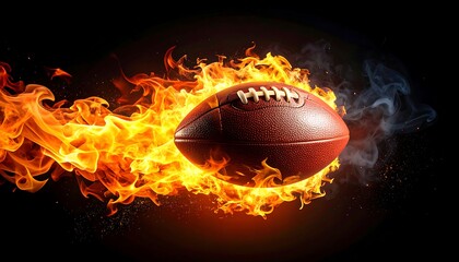 Fiery football in motion