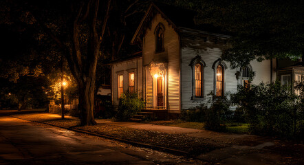 Obraz premium A house in the night